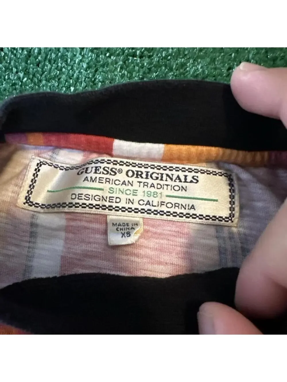 Guess originals Striped T-shirt heavyweight y2k style - Picture 7 of 7